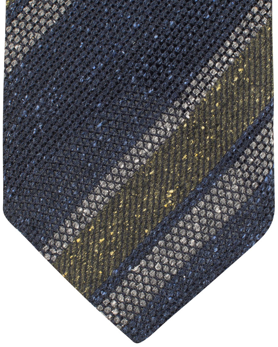 Herre | Drake's Wool/Silk Woven Stripe 8 cm Tie Navy | Drake's | Wool/Silk Woven Stripe 8 cm Tie Navy
