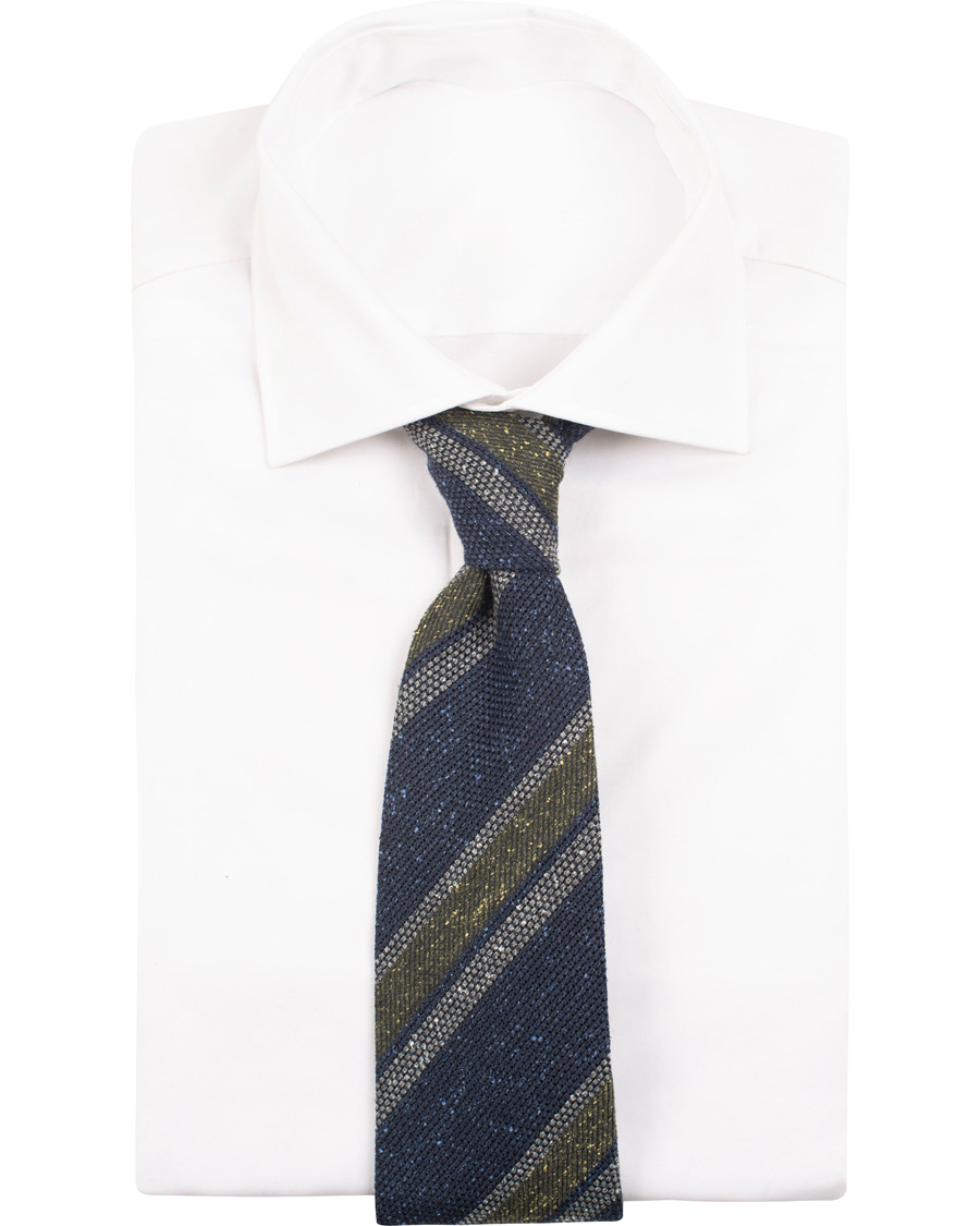 Herre | Drake's Wool/Silk Woven Stripe 8 cm Tie Navy | Drake's | Wool/Silk Woven Stripe 8 cm Tie Navy