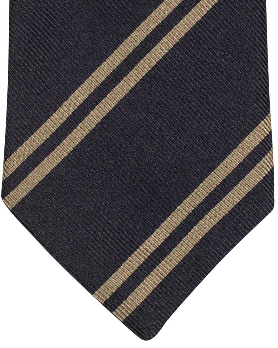Herre | Drake's Silk Stripe 8 cm Tie Navy | Drake's | Silk Stripe 8 cm Tie Navy