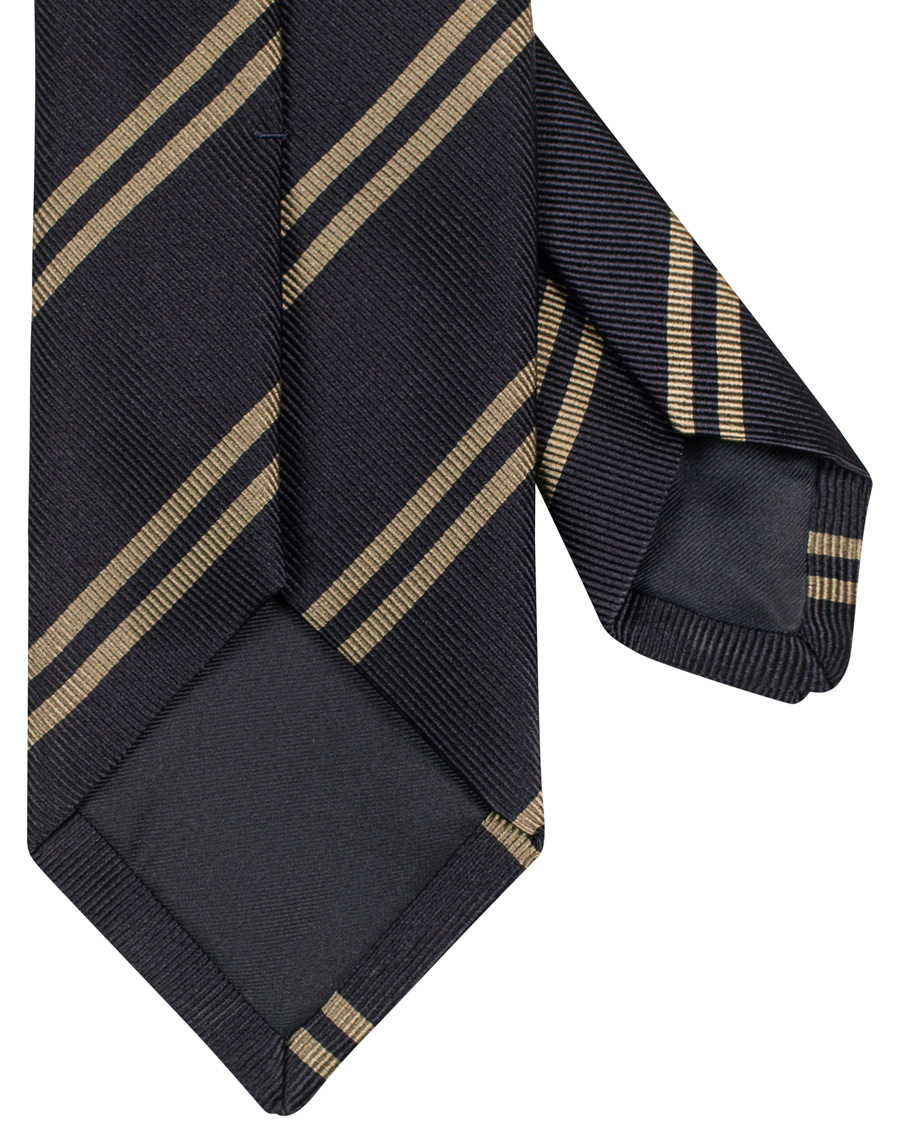 Herre | Drake's Silk Stripe 8 cm Tie Navy | Drake's | Silk Stripe 8 cm Tie Navy