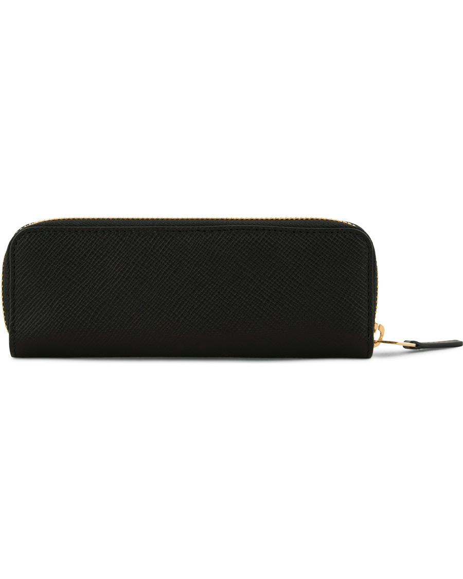 Herre | Smythson Panama Double Pencil Case Black | Smythson | Panama Double Pencil Case Black