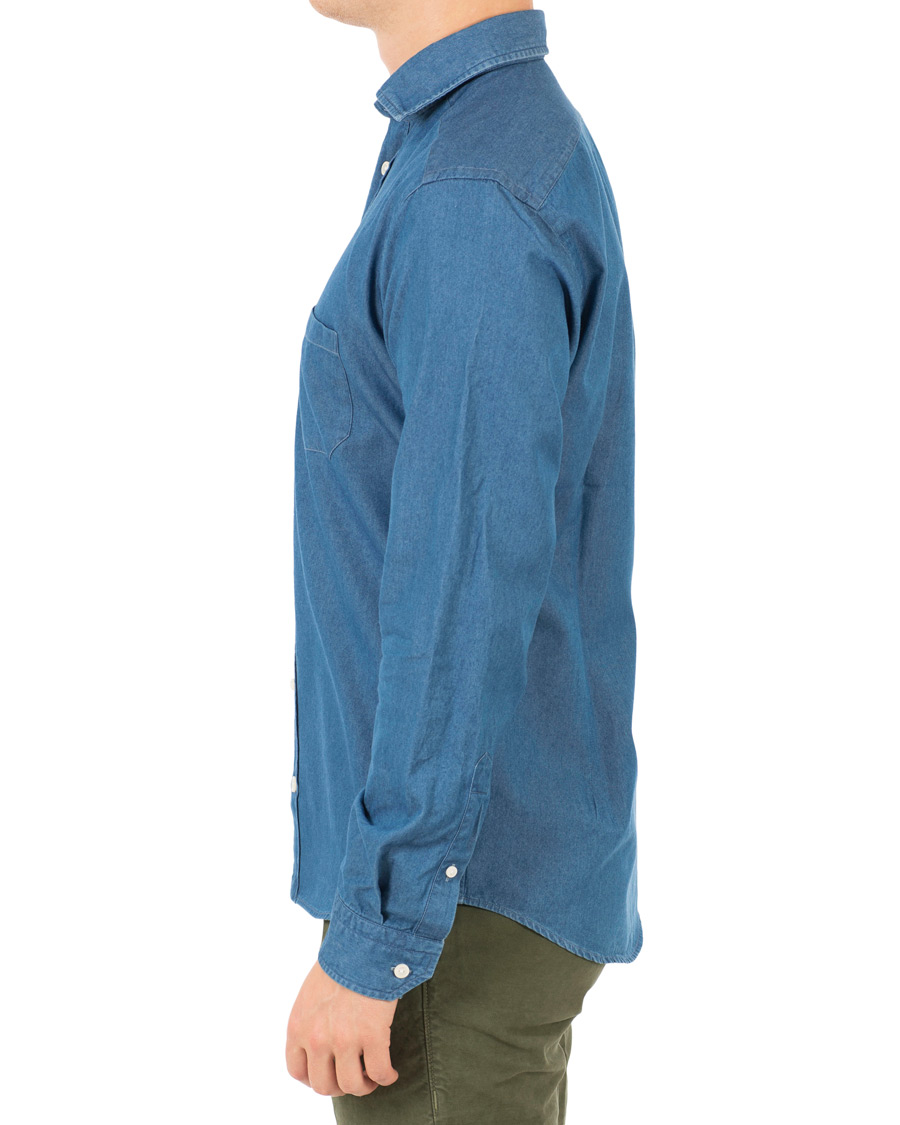 Herre | Skjorter | Eton | Contemporary Fit Chambray Cut Away Shirt Indigo