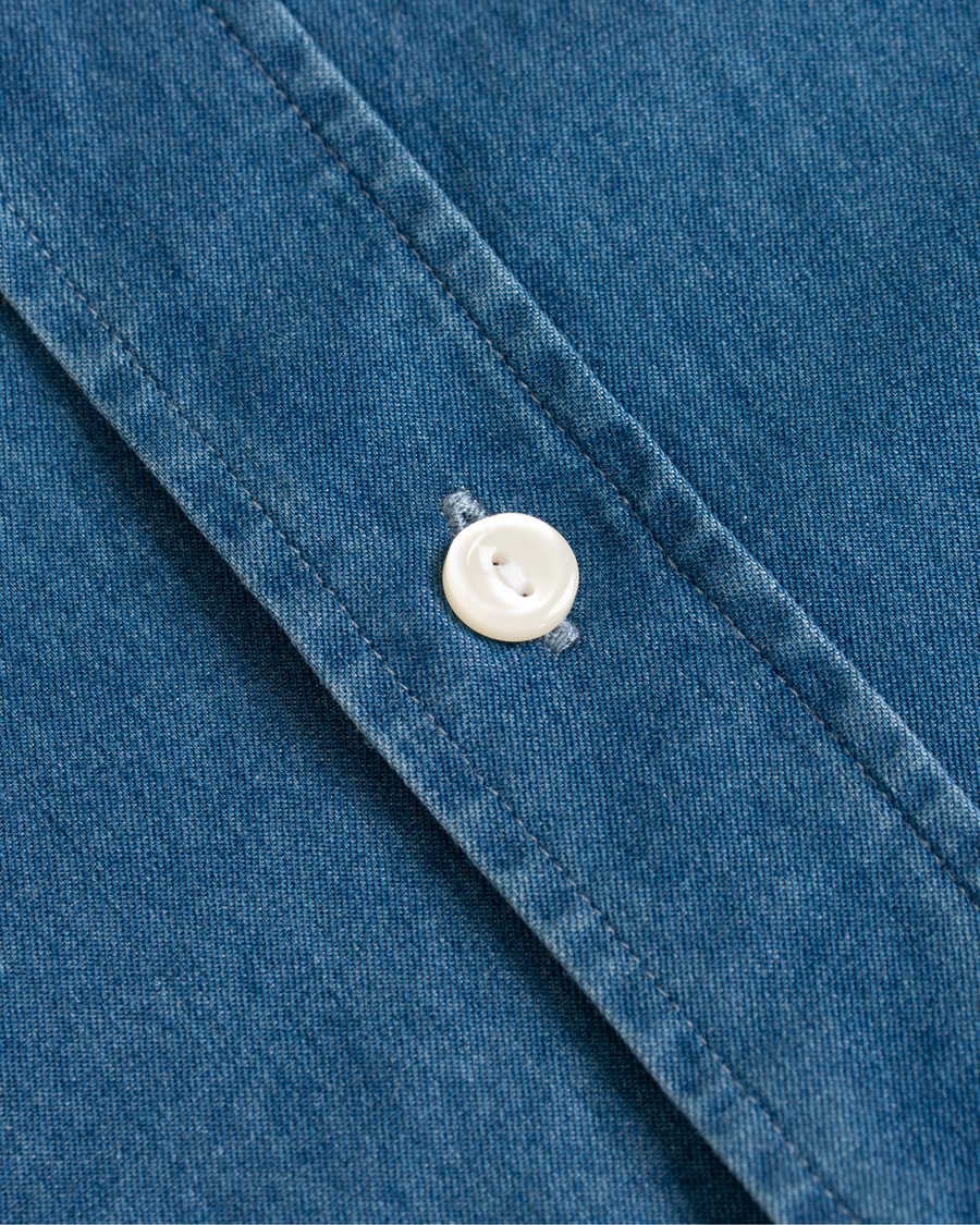 Herre | Skjorter | Eton | Contemporary Fit Chambray Cut Away Shirt Indigo