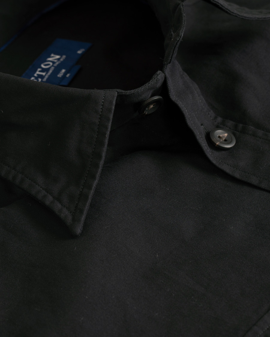 Herre | Jakker | Eton | Slim Fit Twill Overshirt Black