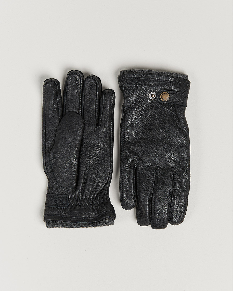 Herre | Hansker | Hestra | Utsjö Fleece Lined Buckle Elkskin Glove Black