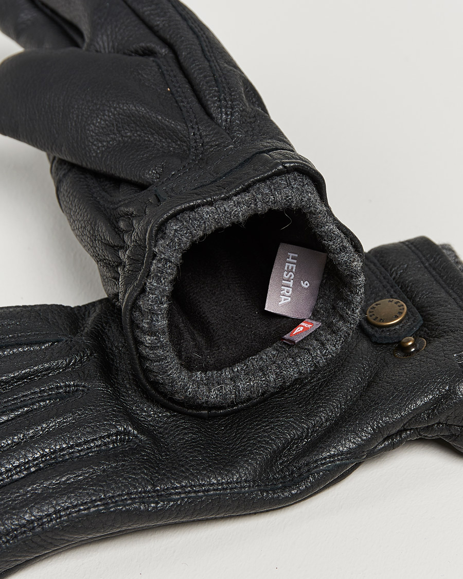 Herre | Hansker | Hestra | Utsjö Fleece Lined Buckle Elkskin Glove Black