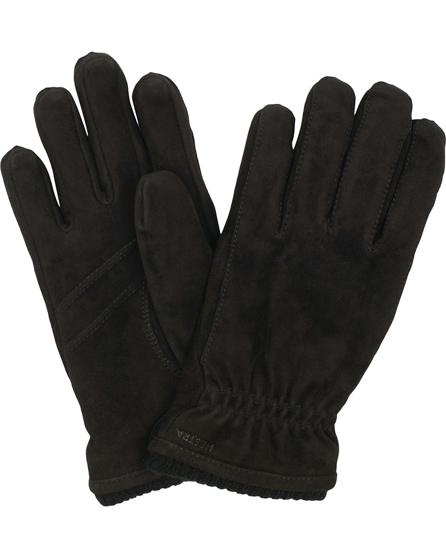 Herre | Hestra Nathan Goat Suede Prima Loft Glove Black | Hestra | Nathan Goat Suede Prima Loft Glove Black
