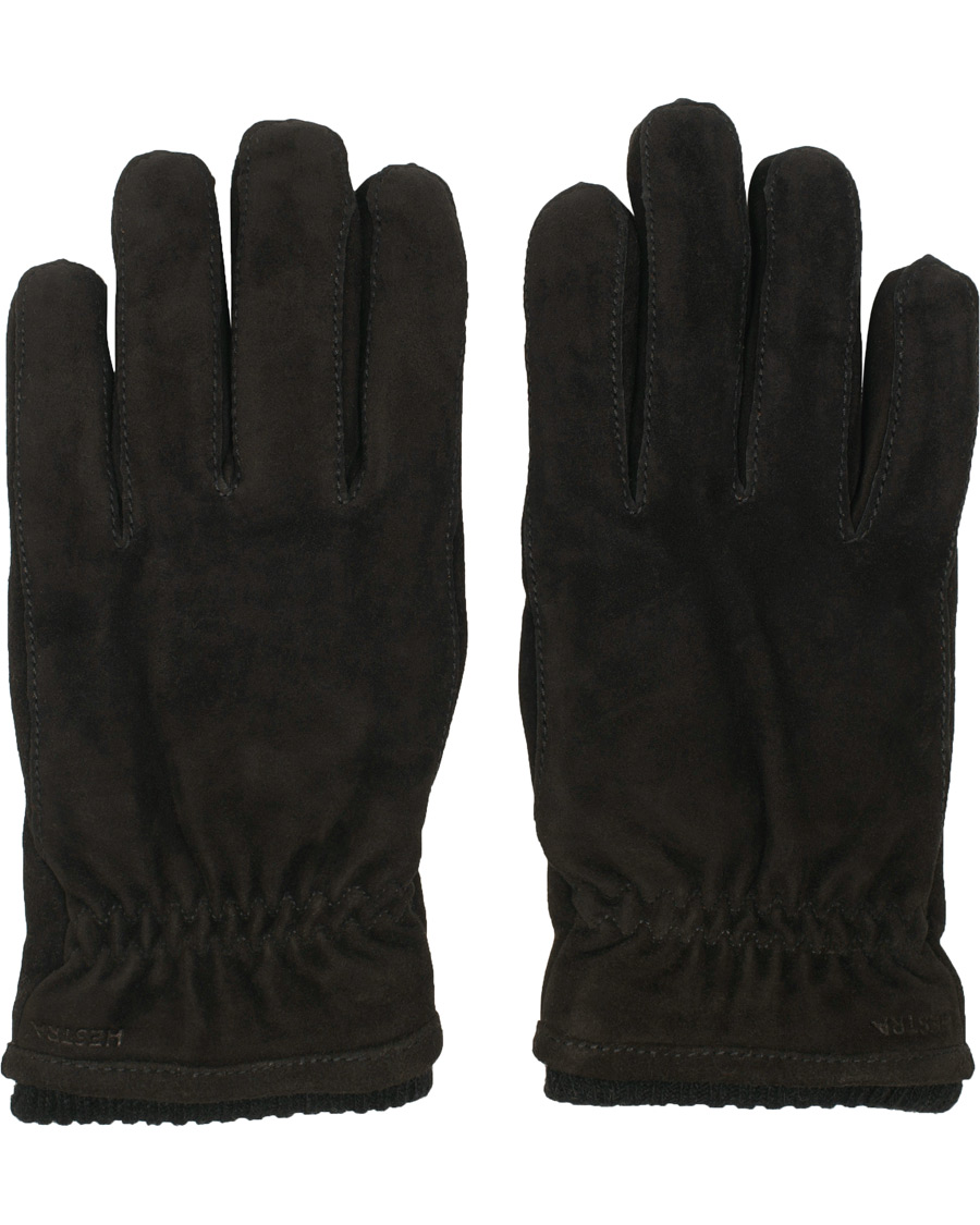 Herre | Hestra Nathan Goat Suede Prima Loft Glove Black | Hestra | Nathan Goat Suede Prima Loft Glove Black