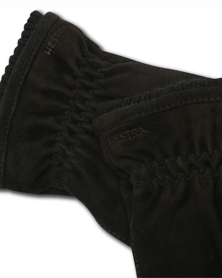 Herre | Hestra Nathan Goat Suede Prima Loft Glove Black | Hestra | Nathan Goat Suede Prima Loft Glove Black