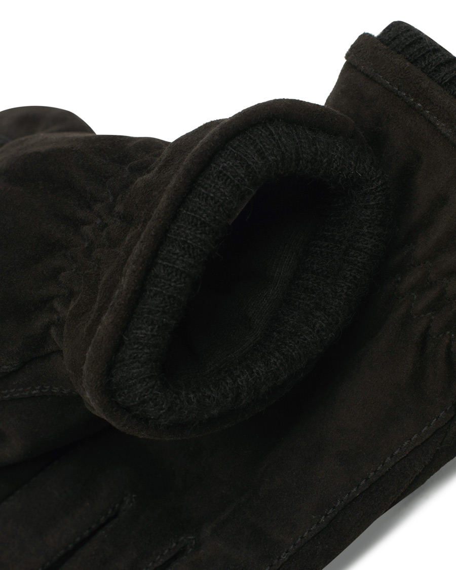 Herre | Hestra Nathan Goat Suede Prima Loft Glove Black | Hestra | Nathan Goat Suede Prima Loft Glove Black