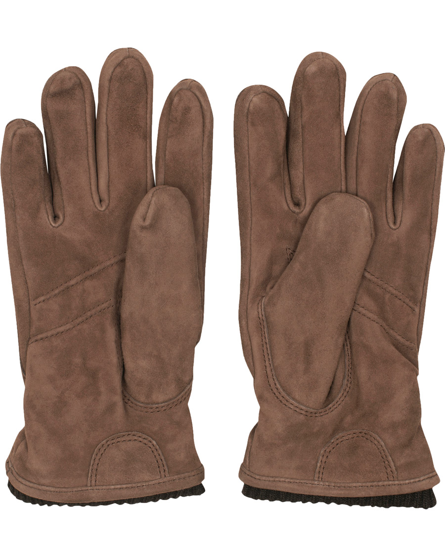 Herre | Hestra Nathan Goat Suede Prima Loft Glove Brown | Hestra | Nathan Goat Suede Prima Loft Glove Brown