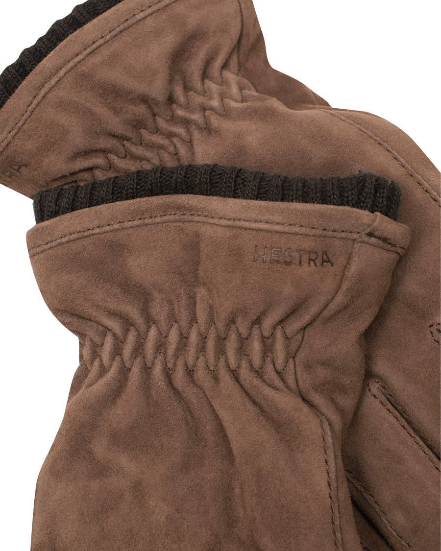 Herre | Hestra Nathan Goat Suede Prima Loft Glove Brown | Hestra | Nathan Goat Suede Prima Loft Glove Brown