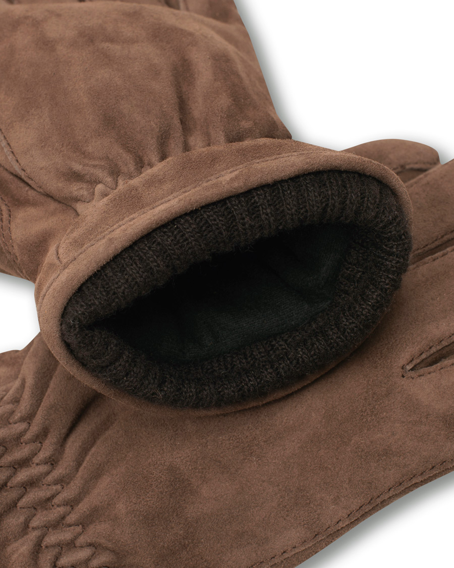 Herre | Hestra Nathan Goat Suede Prima Loft Glove Brown | Hestra | Nathan Goat Suede Prima Loft Glove Brown
