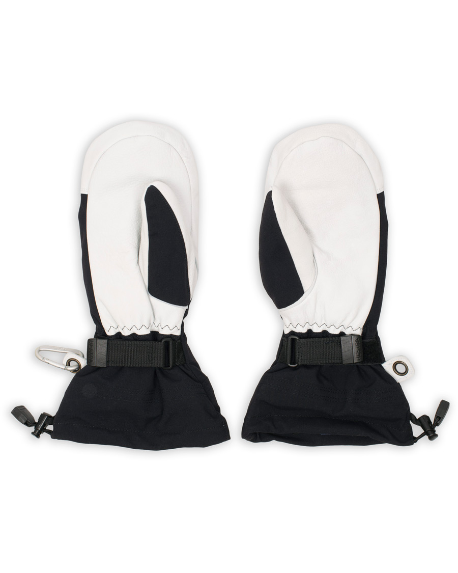 Herre | Hestra Army Leather Heli Ski Mittens Black/White | Hestra | Army Leather Heli Ski Mittens Black/White