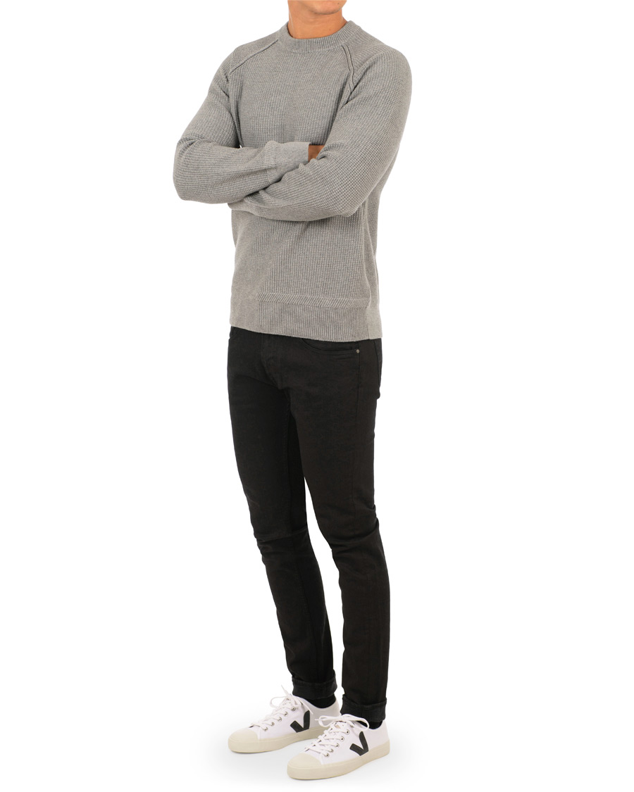 Herre | Gensere | Filippa K | Cotton Texture R Neck Sweater Grey Melange