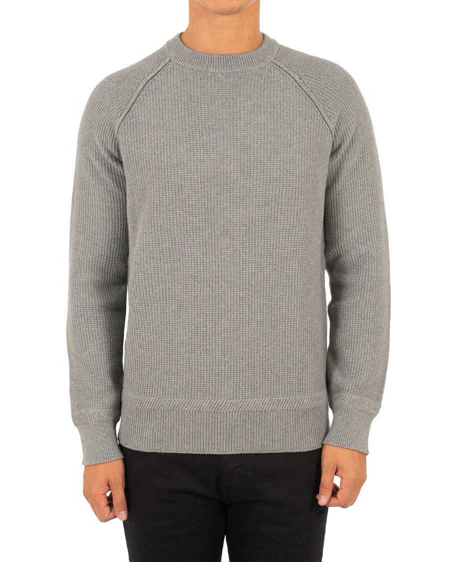 Herre | Gensere | Filippa K | Cotton Texture R Neck Sweater Grey Melange
