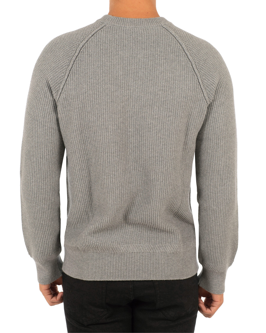 Herre | Gensere | Filippa K | Cotton Texture R Neck Sweater Grey Melange