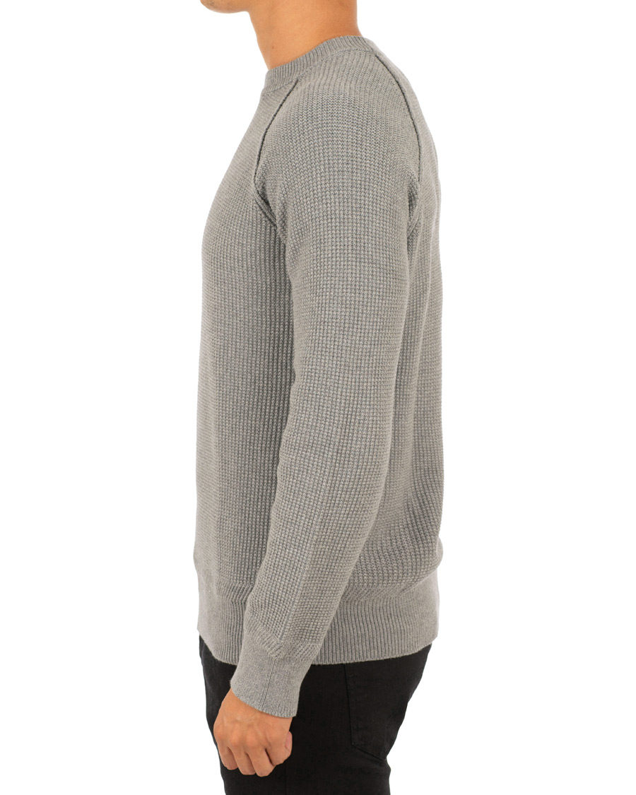 Herre | Gensere | Filippa K | Cotton Texture R Neck Sweater Grey Melange