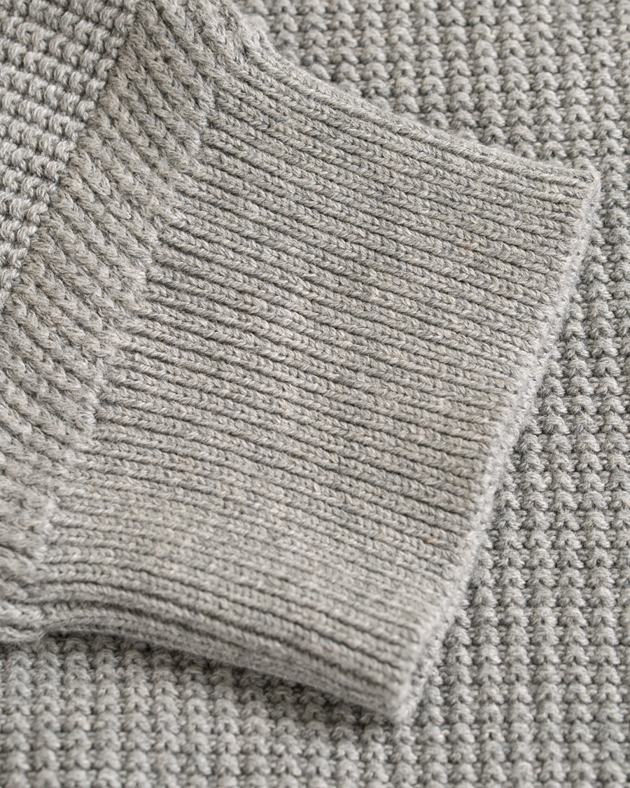 Herre | Gensere | Filippa K | Cotton Texture R Neck Sweater Grey Melange
