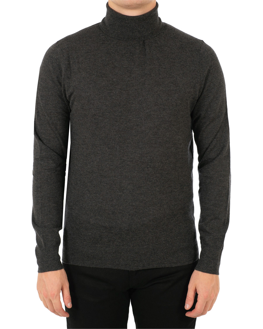Herre | Gensere | Filippa K | Wool/Silk Rollneck Dark Grey Melange