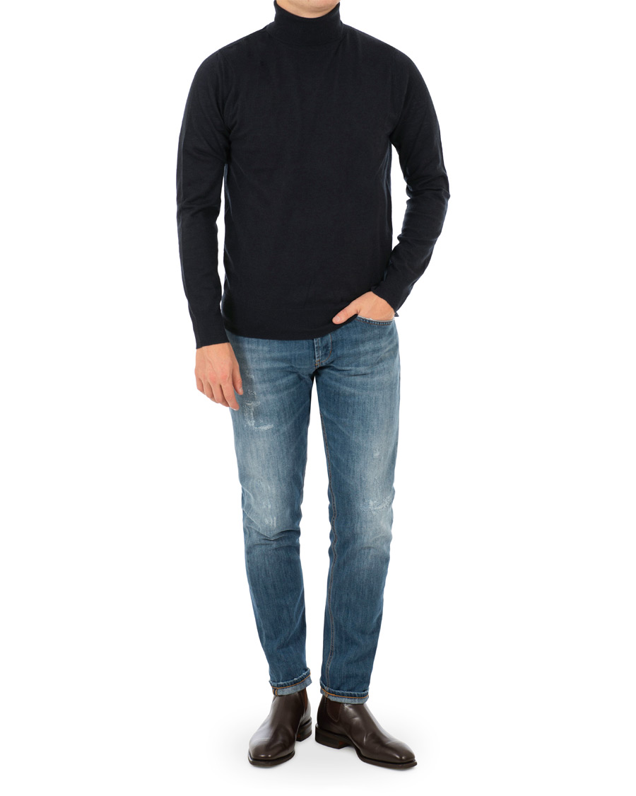 Herre | Gensere | Filippa K | Wool/Silk Rollneck Dark Navy