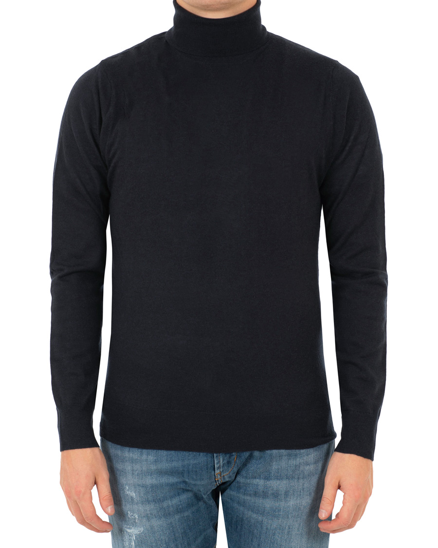 Herre | Gensere | Filippa K | Wool/Silk Rollneck Dark Navy