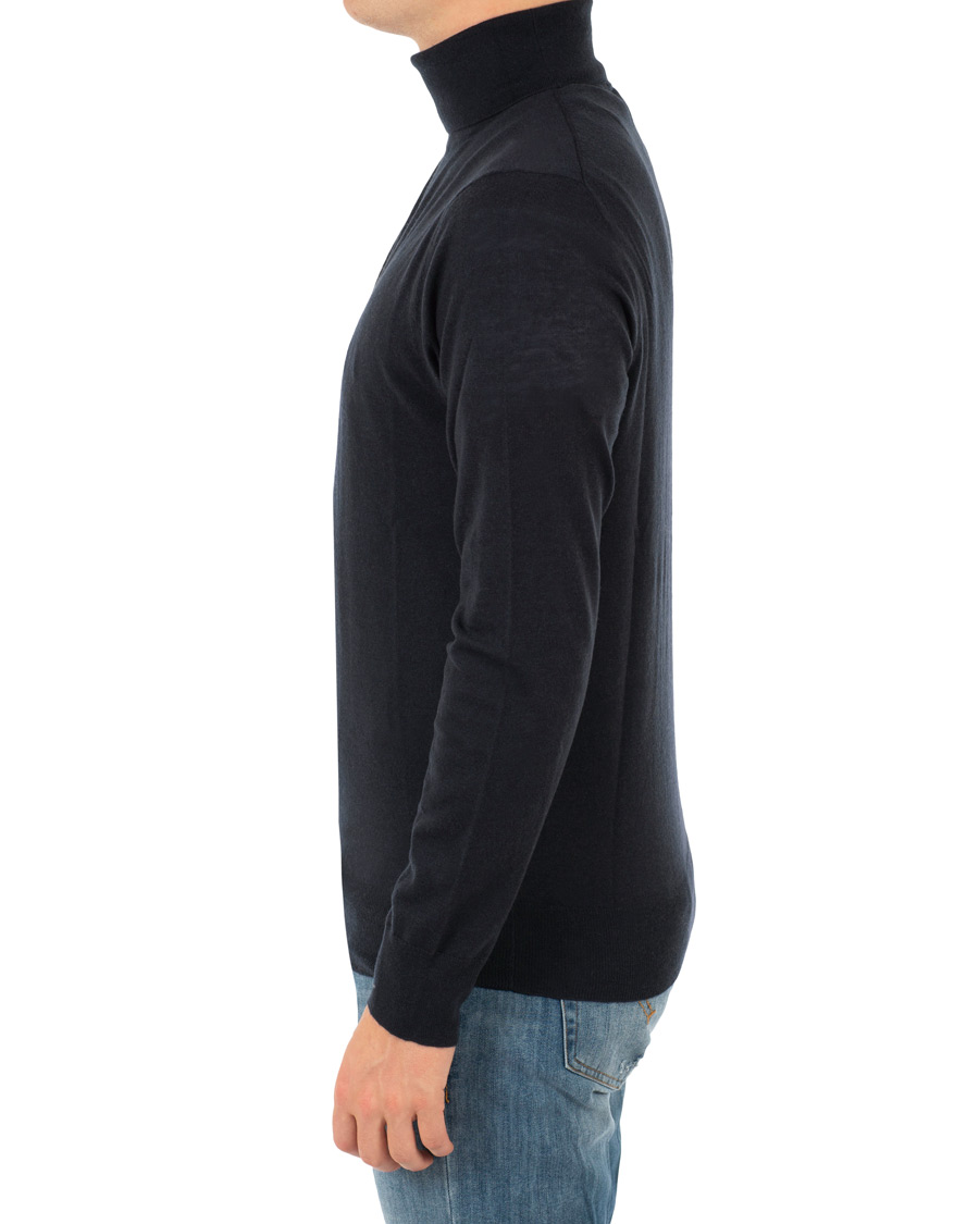 Herre | Gensere | Filippa K | Wool/Silk Rollneck Dark Navy