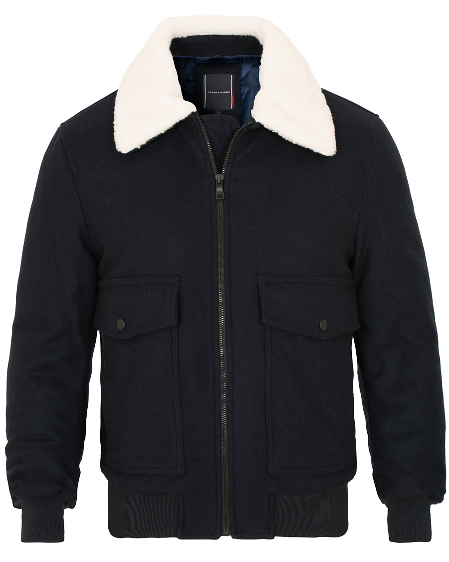 tommy hilfiger wool bomber jacket