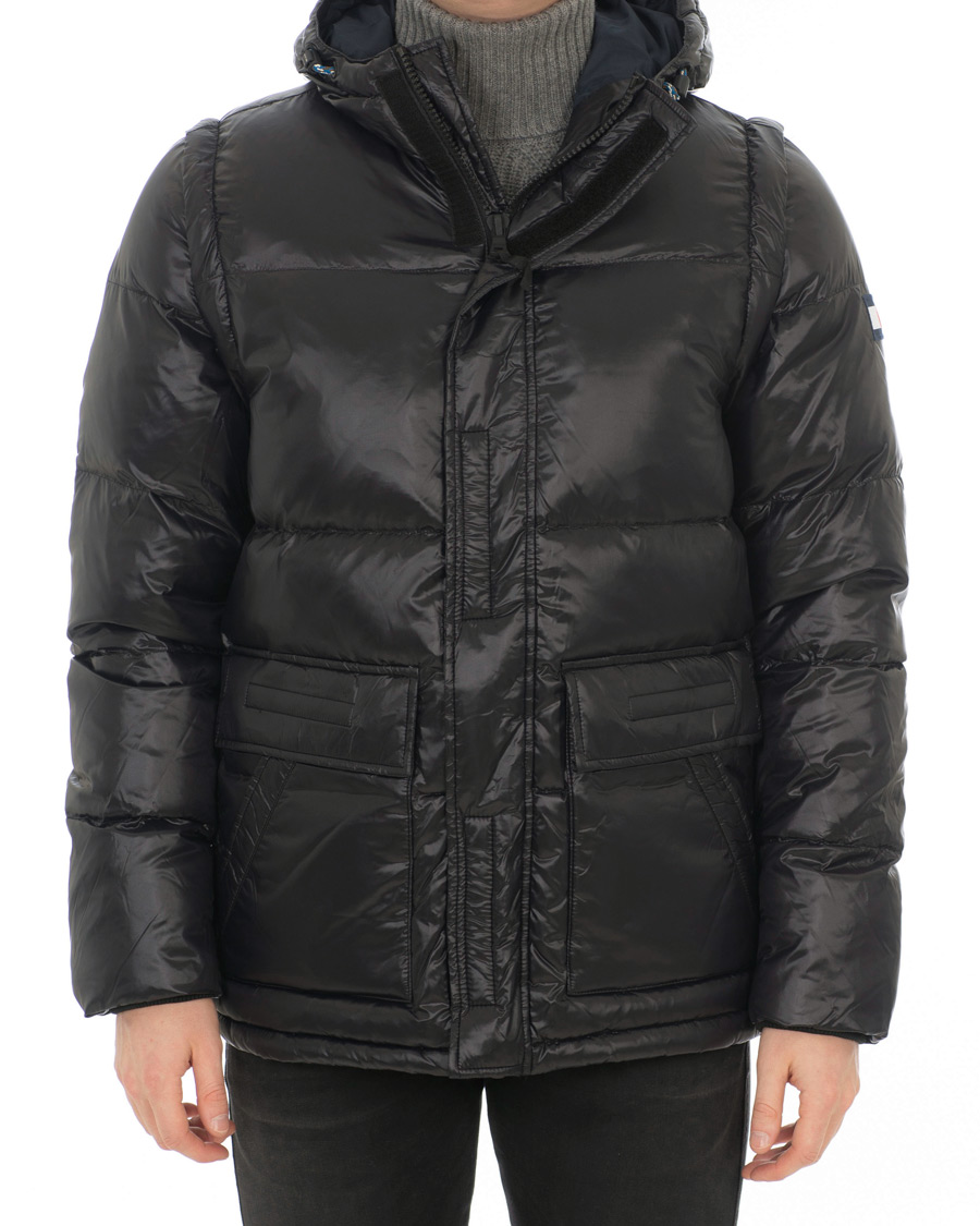 Herre | Jakker | Tommy Hilfiger | Shiny Hooded Down Jacket Jet Black