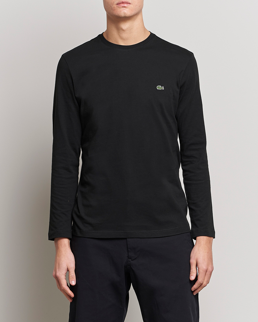 Herre | Tøj | Lacoste | Long Sleeve Crew Neck T-Shirt Black