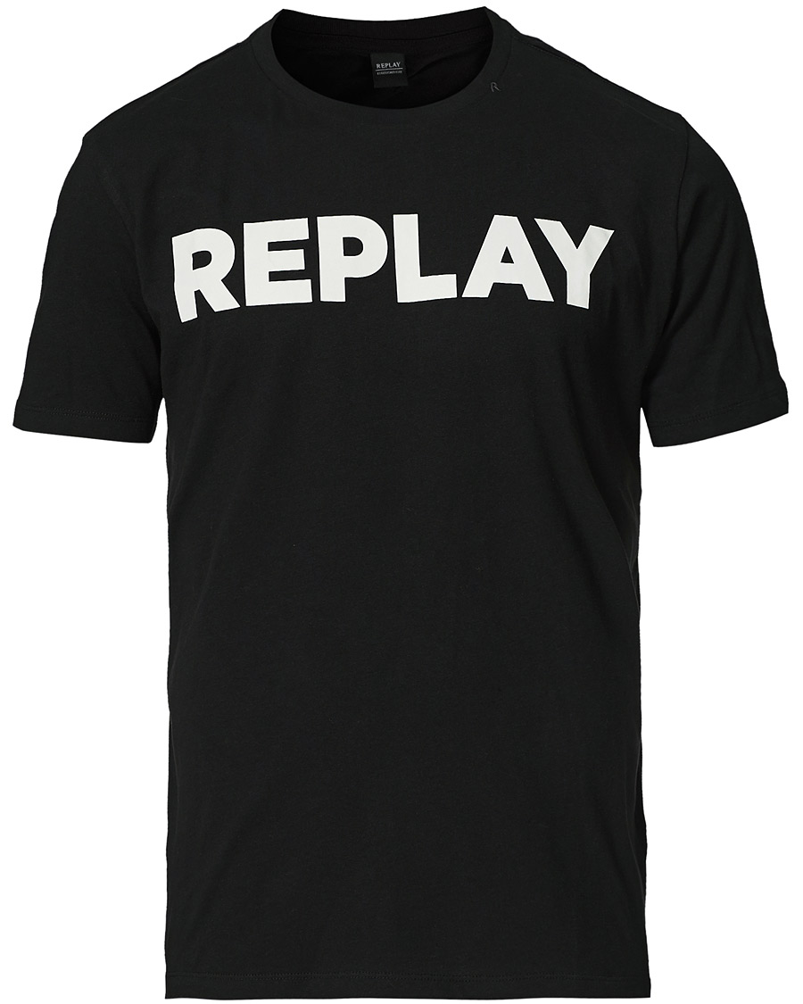 Herre | T-Shirts | Replay | Crew Neck Logo Tee Black