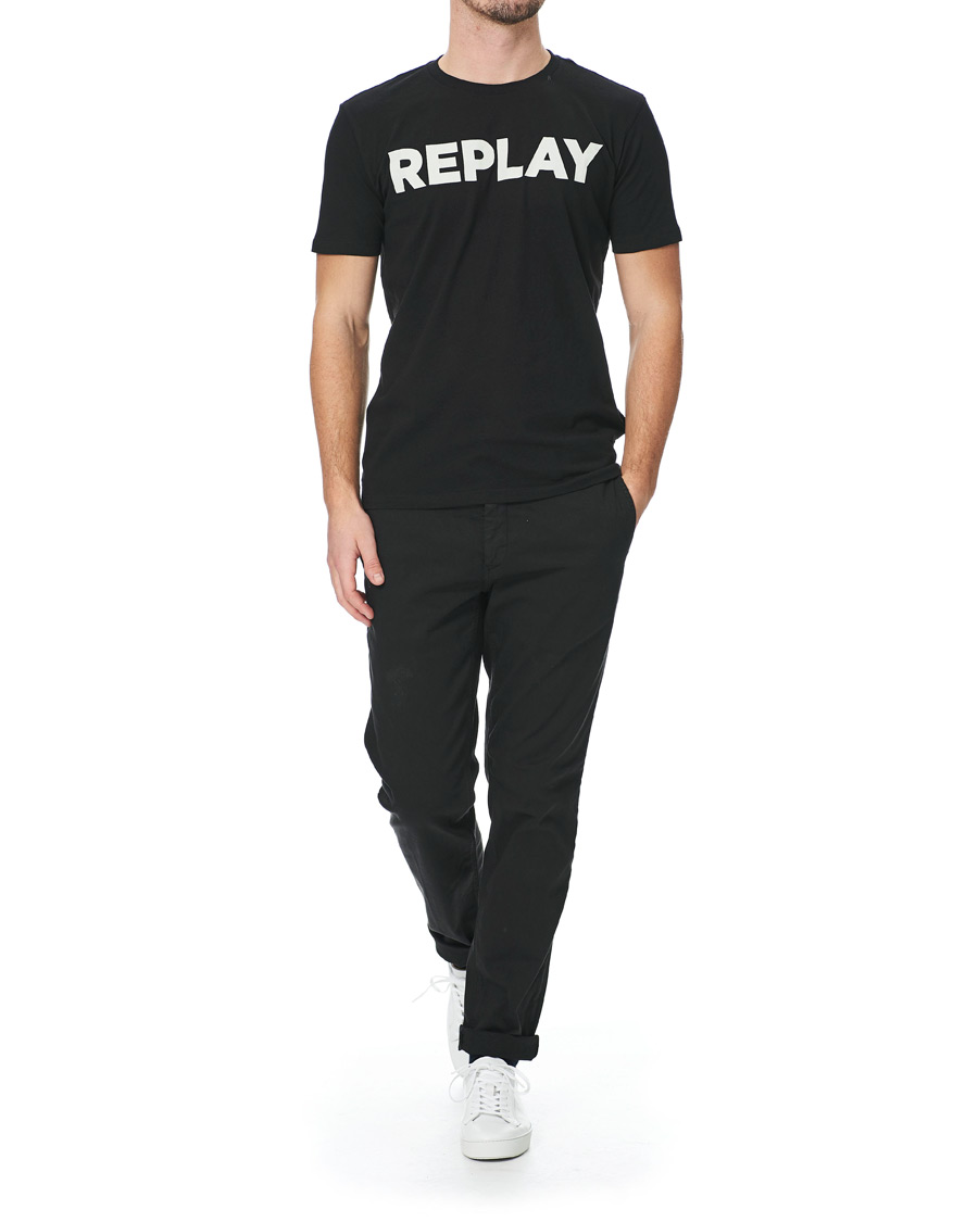 Herre | T-Shirts | Replay | Crew Neck Logo Tee Black
