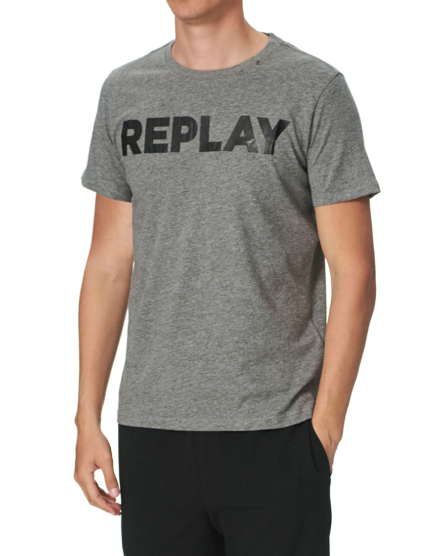 Herre | T-Shirts | Replay | Crew Neck Logo Tee Grey