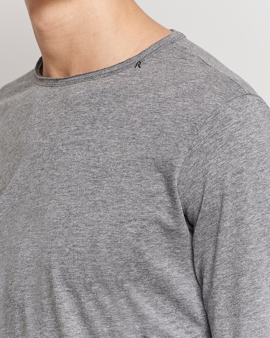 Herre | T-Shirts | Replay | Crew Neck Long Sleeve Tee Grey