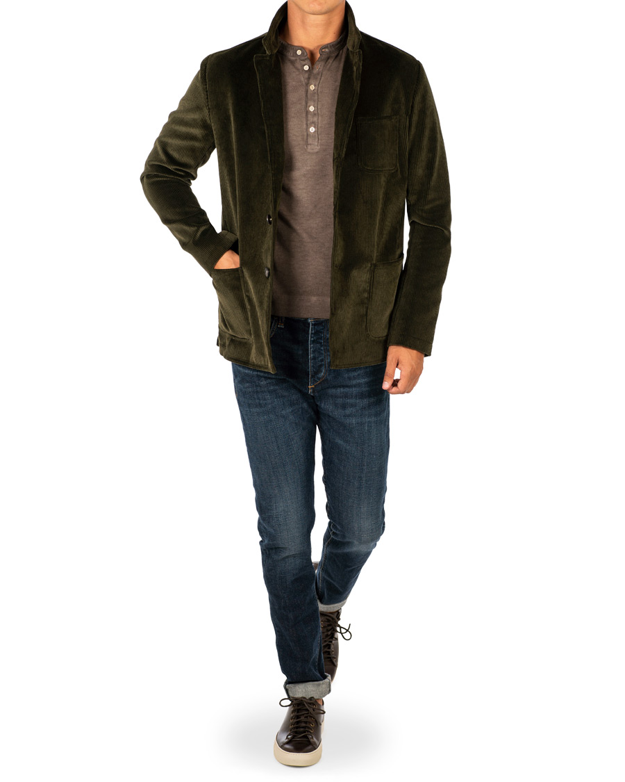 Herre | Dressjakker | Massimo Alba | Baglietto Corduroy Work Jacket Moss Green