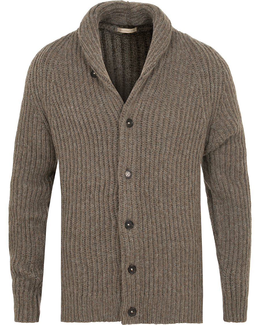 Herre | Gensere | Massimo Alba | Josh Wool/Alpaca Shawl Cardigan Stone Melange