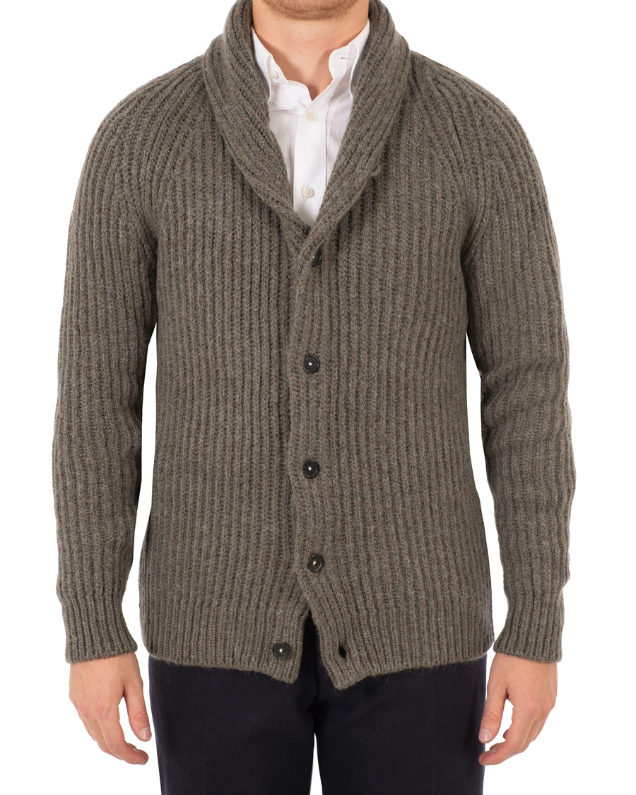 Herre | Gensere | Massimo Alba | Josh Wool/Alpaca Shawl Cardigan Stone Melange
