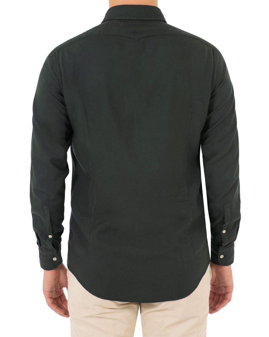 Herre | Skjorter | Massimo Alba | Genova Slim Fit Light Flannel Shirt Bottle Green