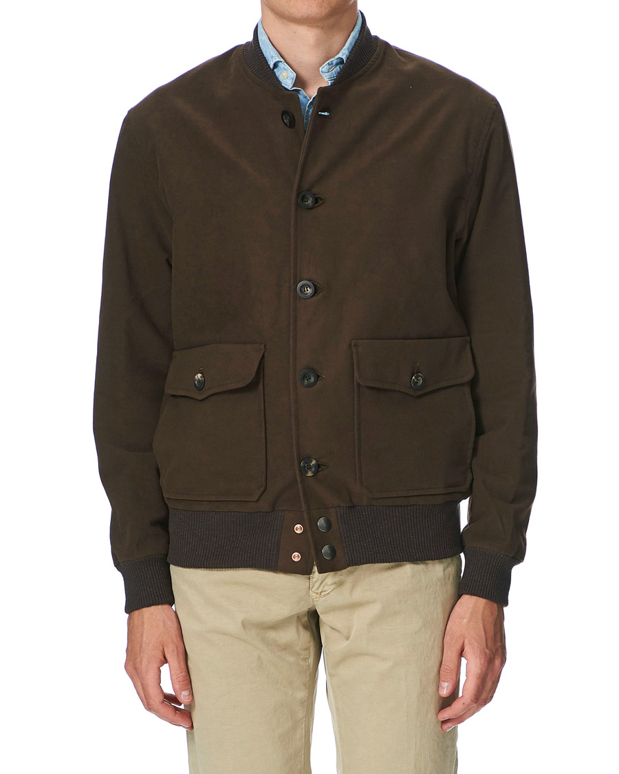 Herre | Jakker | Private White V.C. | Moleskin Bomber Jacket Brown