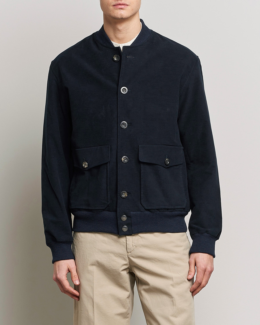 Herre | | Private White V.C. | Moleskin Bomber Jacket Midnight