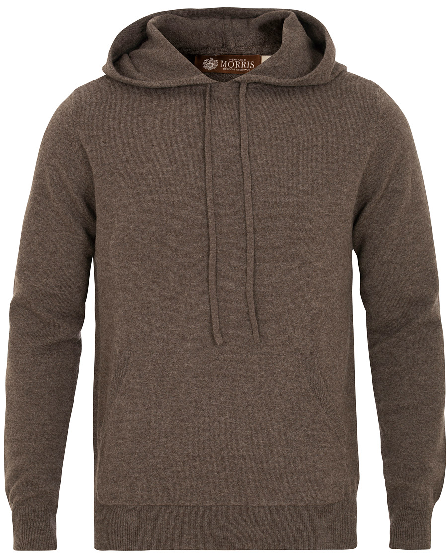 Herre | Gensere | Morris Heritage | Knitted Hoddie Brown