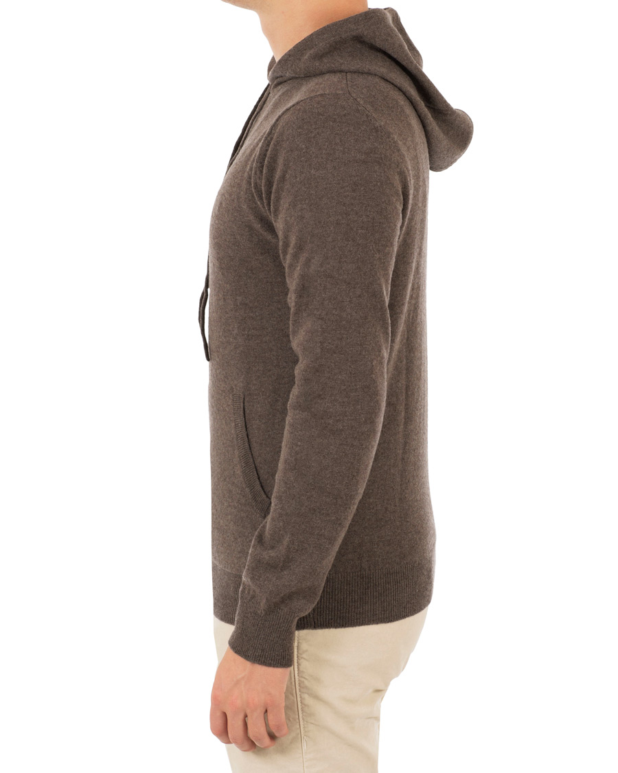 Herre | Gensere | Morris Heritage | Knitted Hoddie Brown