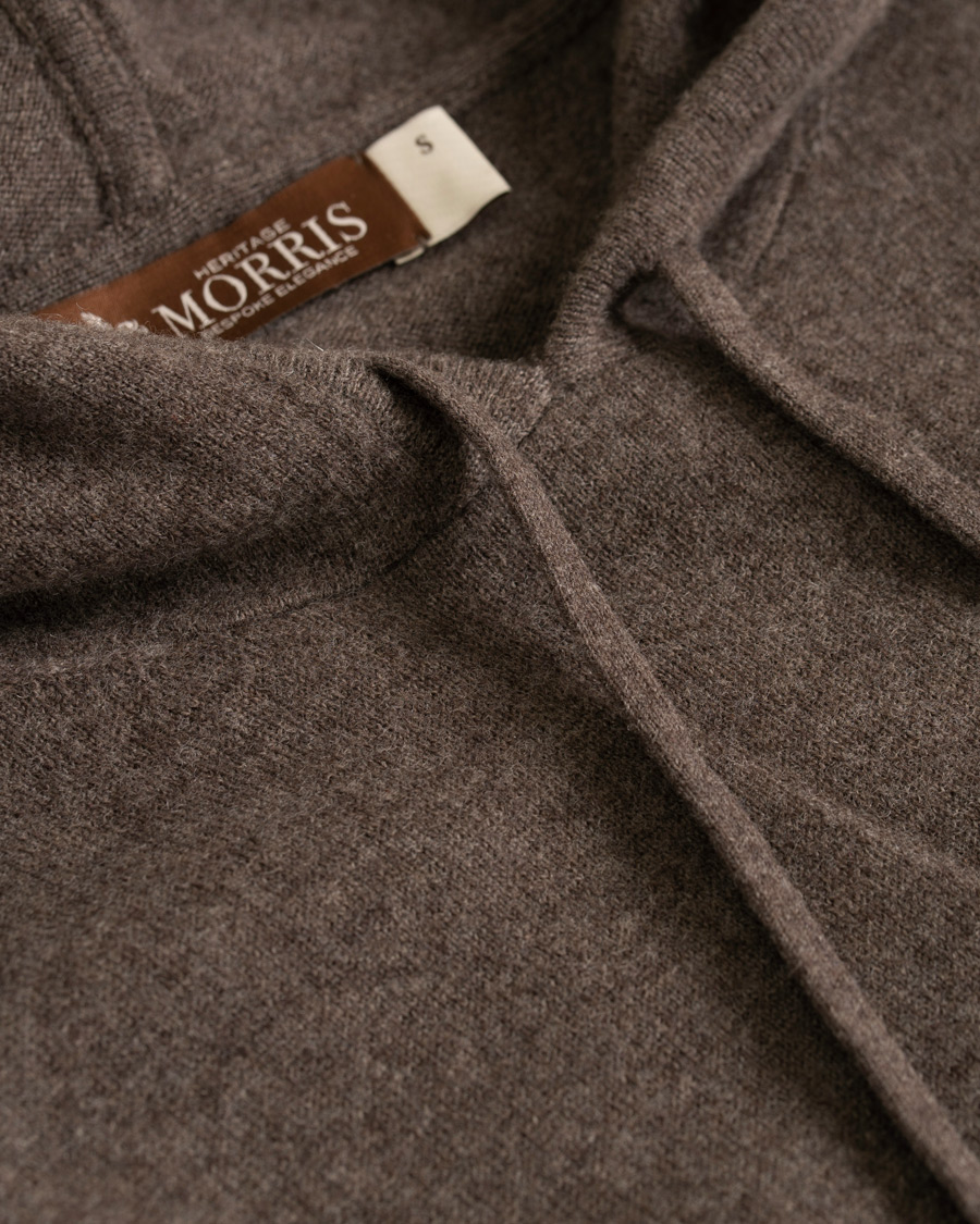 Herre | Gensere | Morris Heritage | Knitted Hoddie Brown