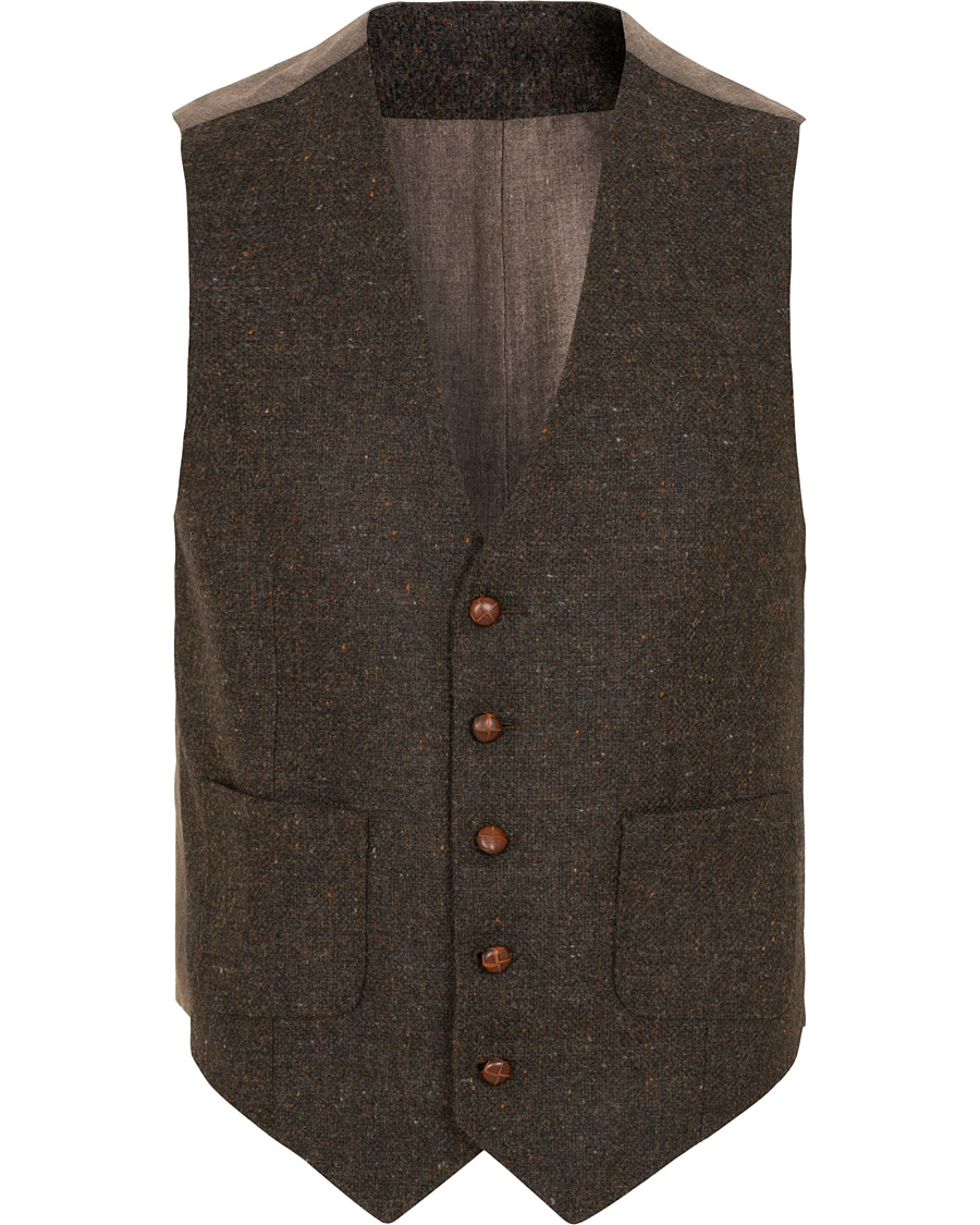 Herre | Dressjakker | Morris | Harris Tweed Waistcoat Brown