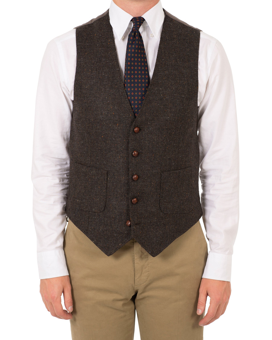 Herre | Dressjakker | Morris | Harris Tweed Waistcoat Brown