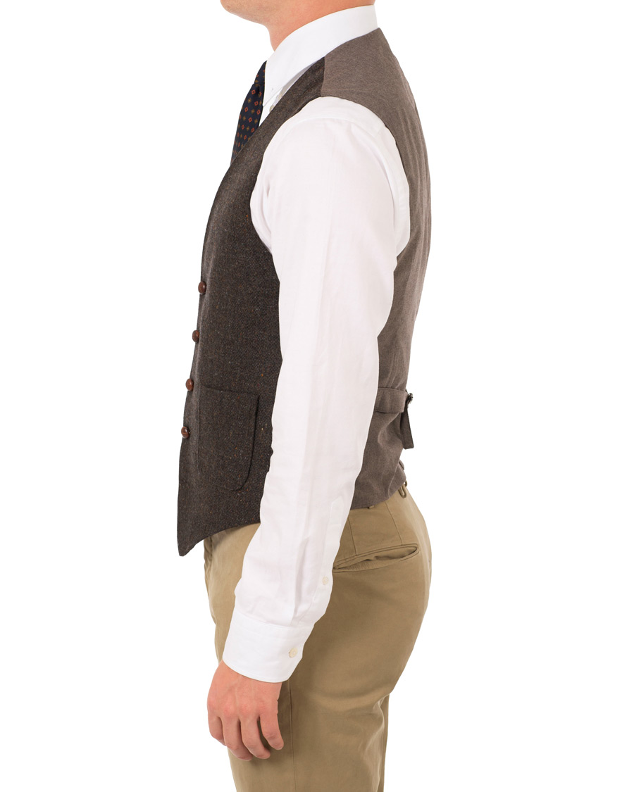 Herre | Dressjakker | Morris | Harris Tweed Waistcoat Brown