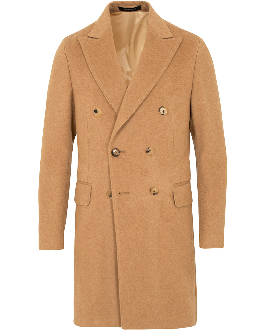 Herre | Jakker | Oscar Jacobson | Saul Delux Double Breasted Camelhair Coat Camel