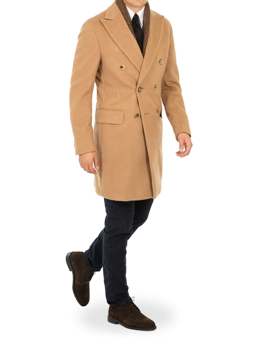 Herre | Jakker | Oscar Jacobson | Saul Delux Double Breasted Camelhair Coat Camel