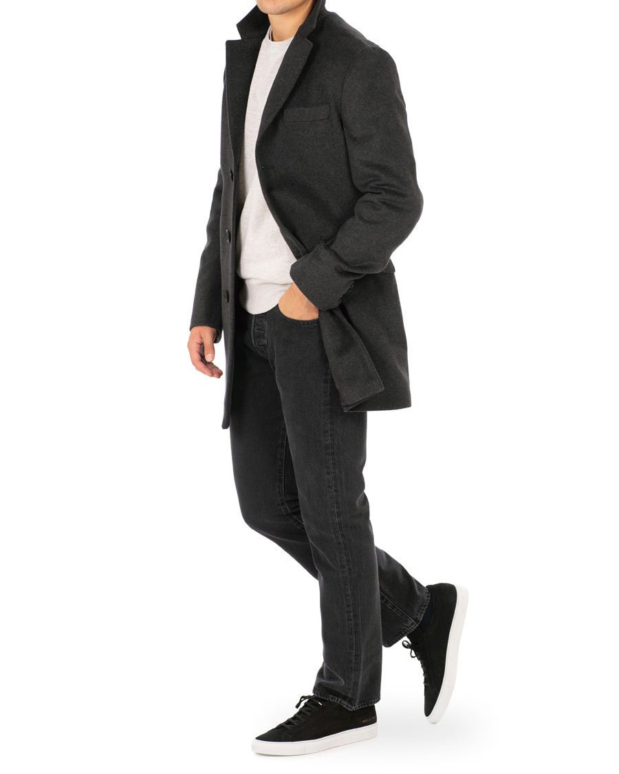 Herre | Jakker | Oscar Jacobson | Saks Wool/Cashmere Coat Grey