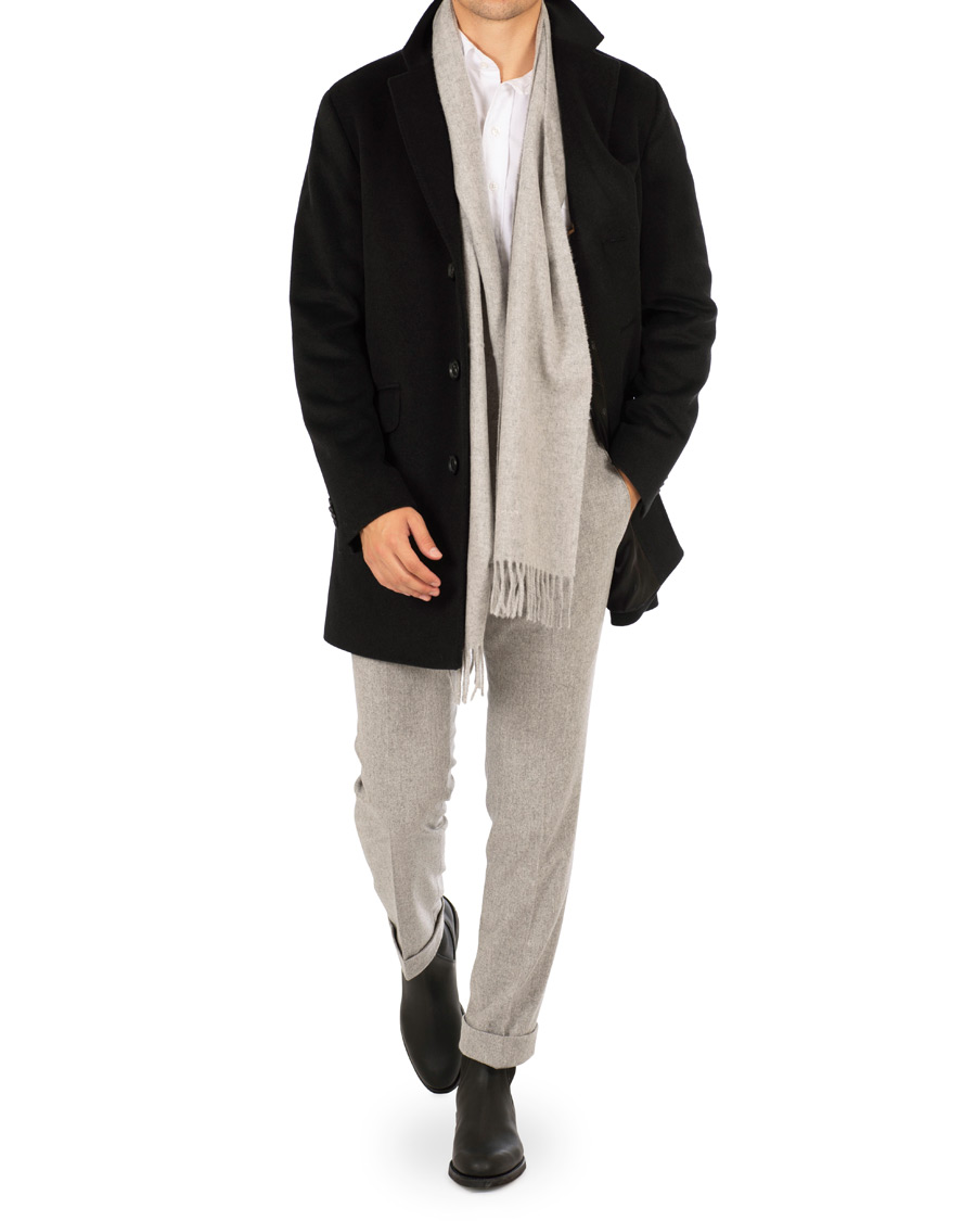Herre | Jakker | Oscar Jacobson | Saks Wool/Cashmere Coat Black